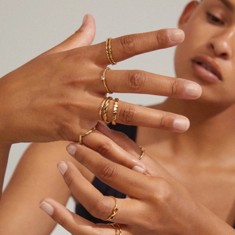 PILGRIM | LULU | Recycled | Textured | Stack | Ring
